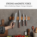 Strong magnetic force: built-in double-layer magnet holds knives securely (knives not included)