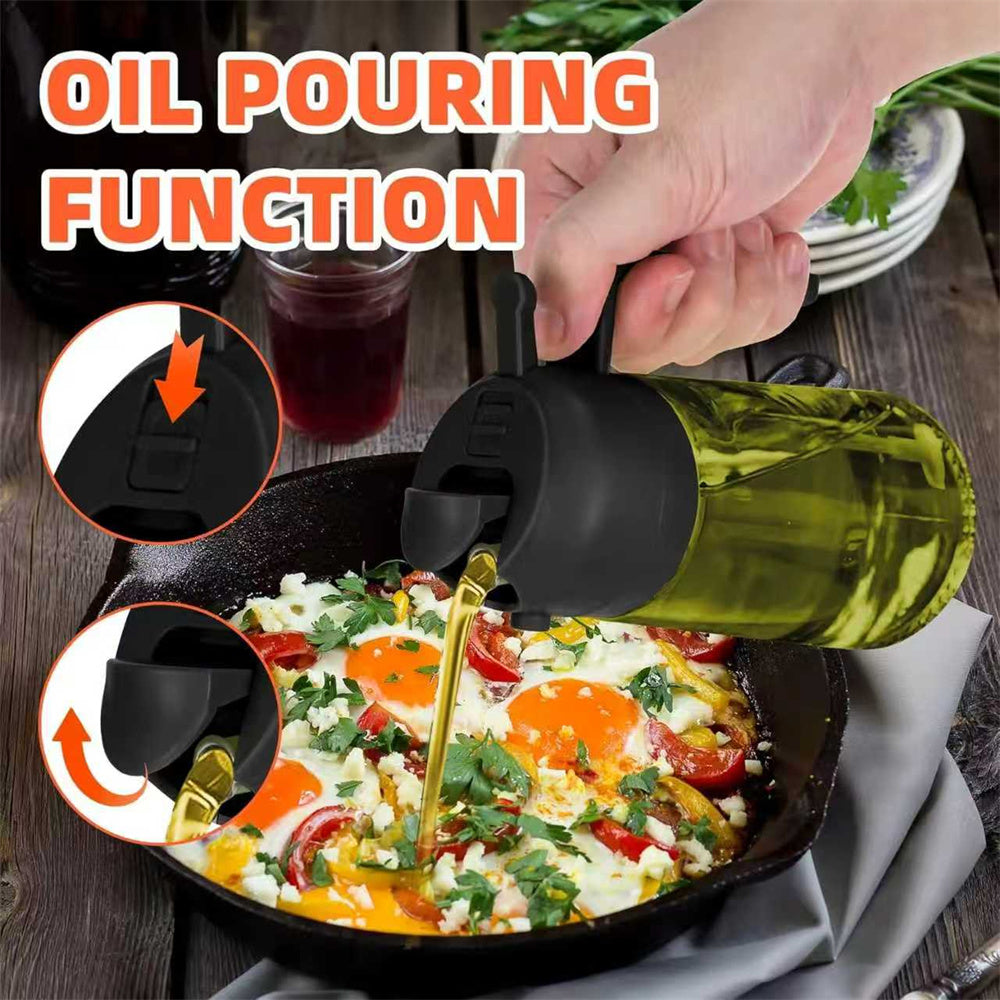 Pouring function: oil poured over a pan of eggs