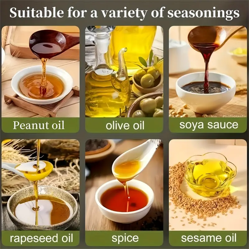 Suitable for peanut oil, olive oil, soy sauce, rapeseed oil, spice and sesame oil